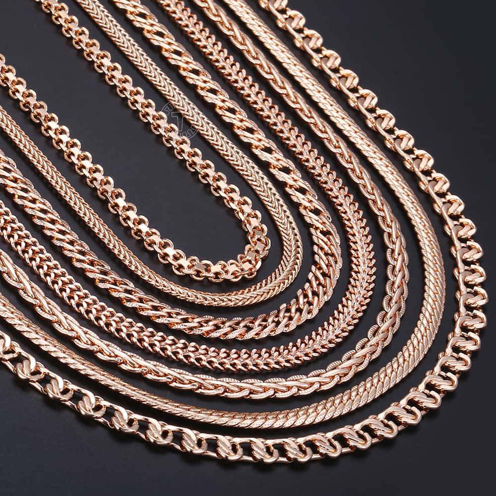 7 / Womens Necklaces 585 Rose  ä Braided F..